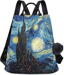ALAZA Starry Night Sky Van Gogh Backpack Purse for Women Anti Theft Fashion Back Pack Shoulder Bag