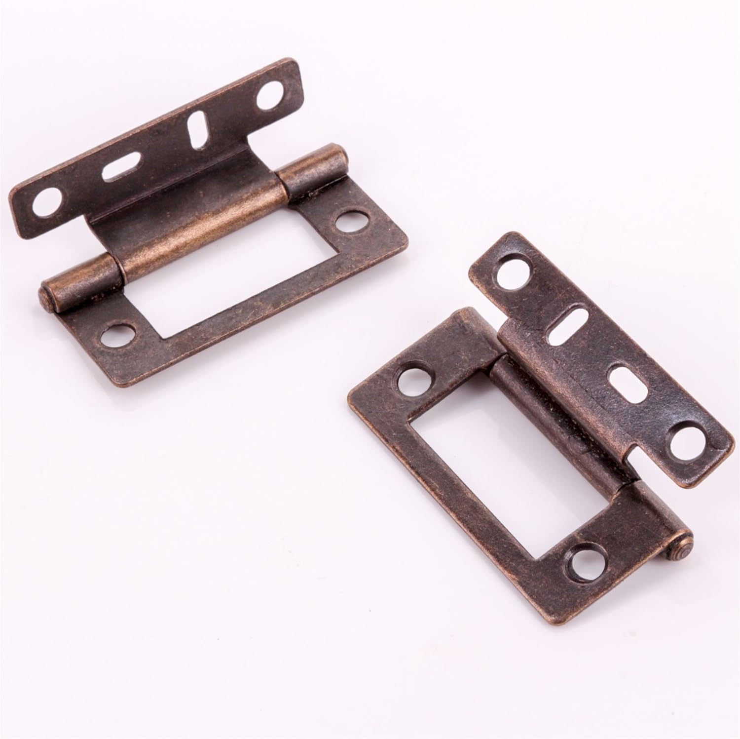 Pair of Antique Brass Cranked Hinges 50mm