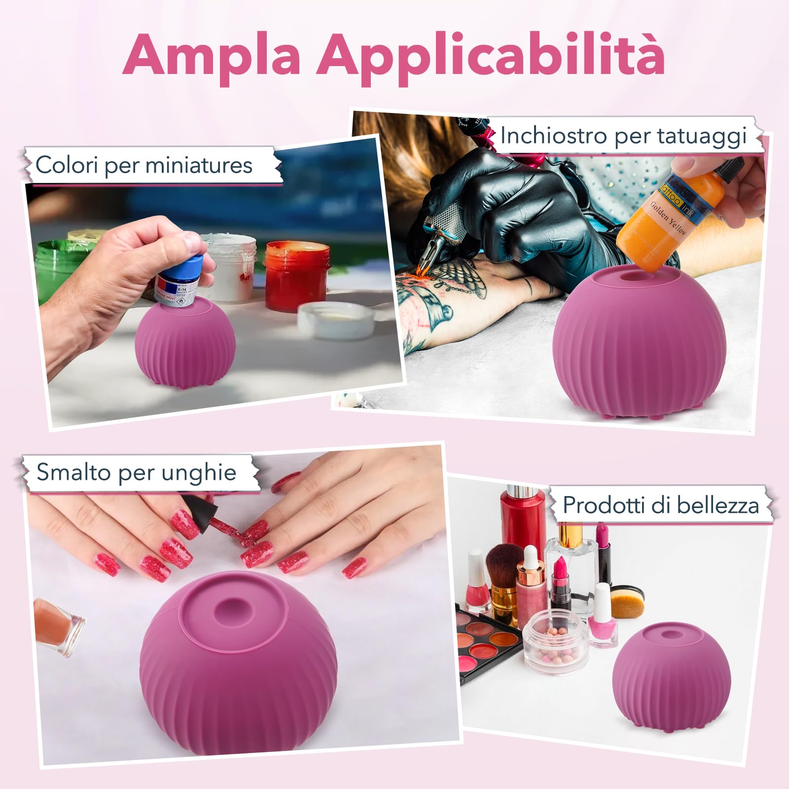 FOUR E'S SCIENTIFIC Vortex Mixer Lila Mini Vortex Mischer Farbenschüttler 5000 U/min Farbmischer Labor Mixing Vortex mit 100 Stück Mischkugeln für Nagellack, Wimperngel, Tinte