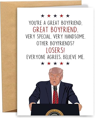 RYYike Tarjeta de Cumpleaños Divertida de Donald para Novio, Tarjeta de Aniversario Hilarante de Donald de Novia, Tarjetas de Regalo Divertidas del