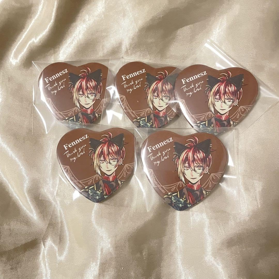 Amazon.co.jp: あくねこ フェネス ナンジャタウン ハート 缶バッジ 5点 
