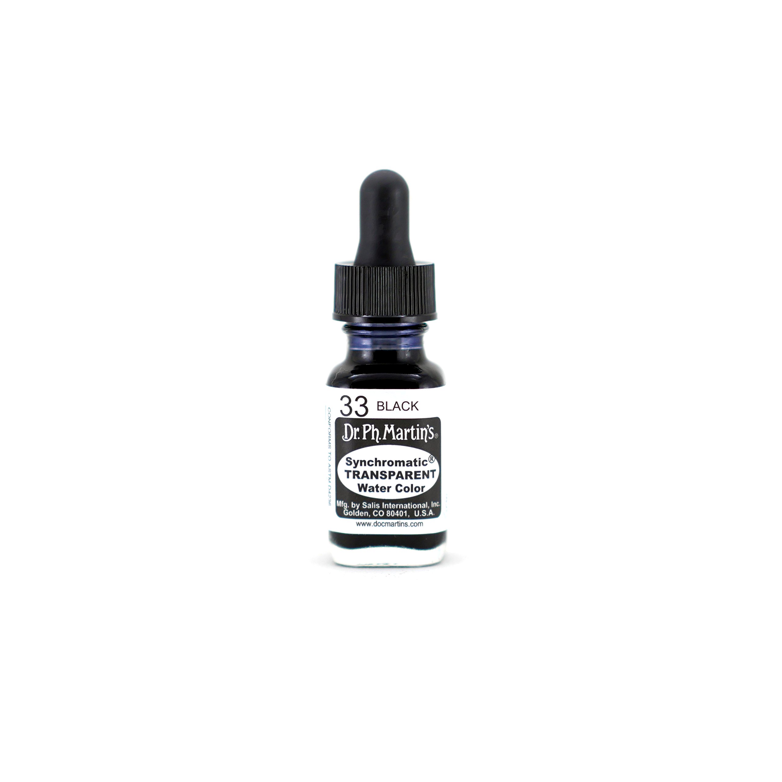 その他 Dr. Ph. Martin's Synchromatic Transparent Water Color 0.5 oz Black (33) i8my1cf Synchromatic Transparent Water Color, 0.5 oz, Student Art Set – Dr