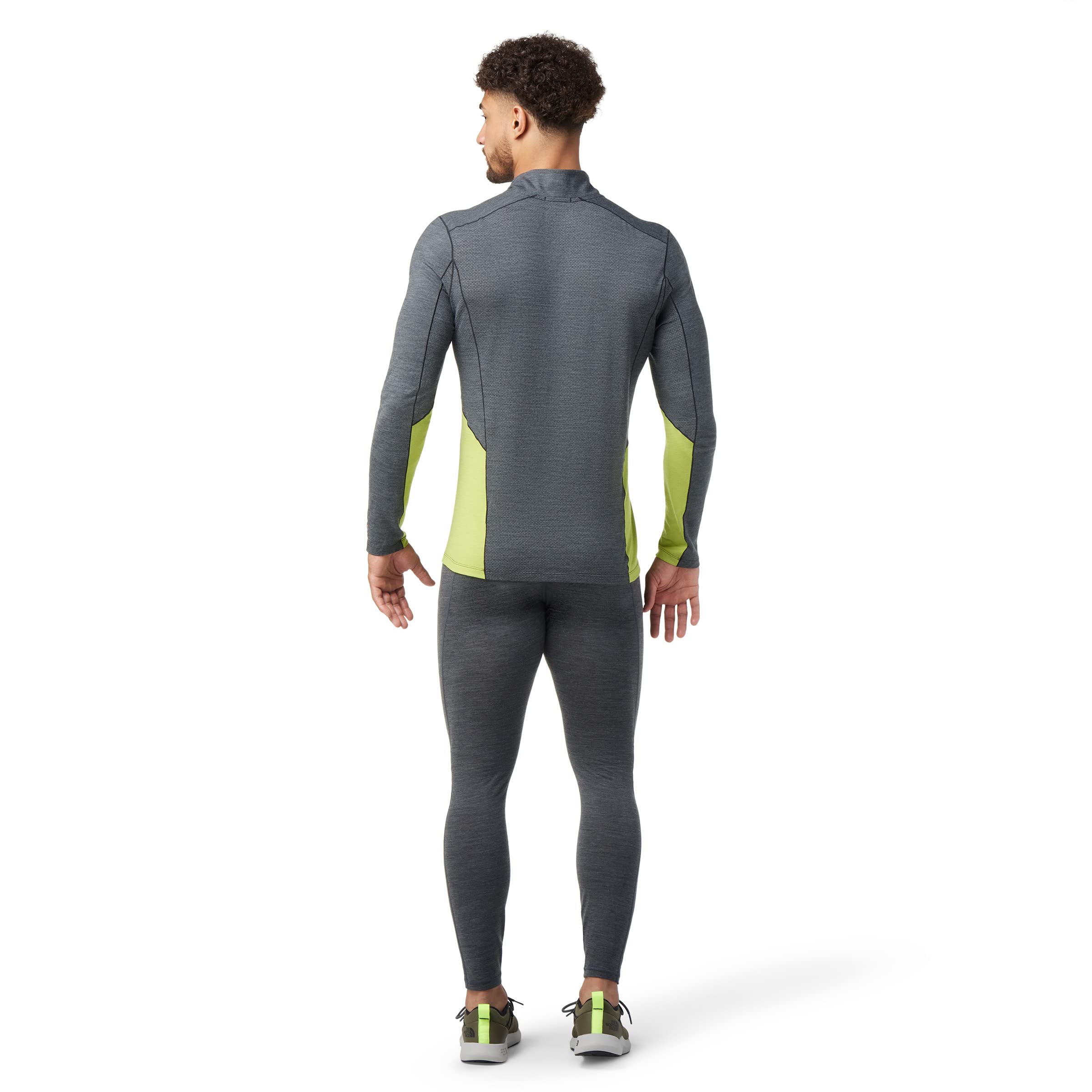 Smartwool Merino Sport 150 Long-Sleeve 1/4-Zip Top - Men's Charcoal Heather/Dark Citron, S