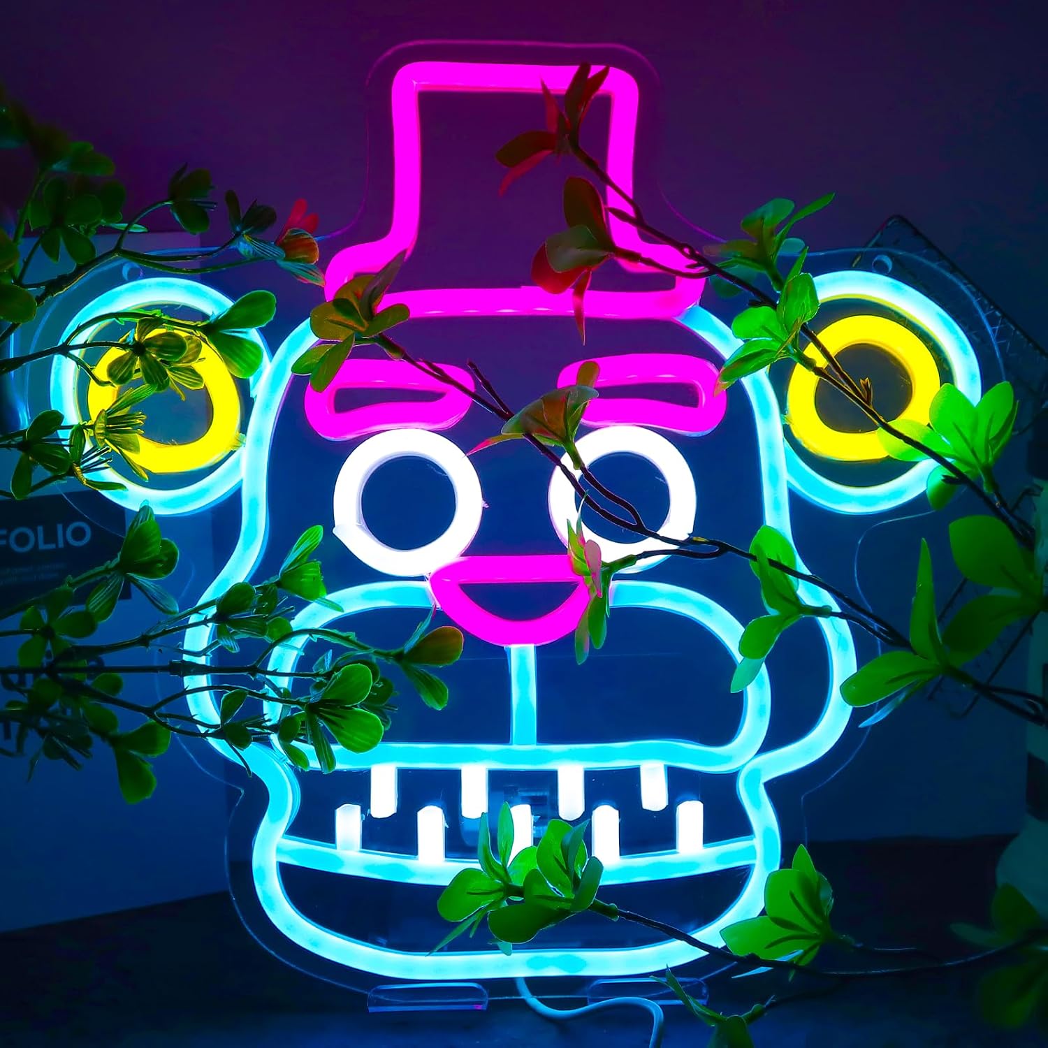 Fnaf Frendy Neon Sign for Wall Decor，Five Nights LED Neon Lights for Gameroom，Birthday、Christmas Gifts for kids