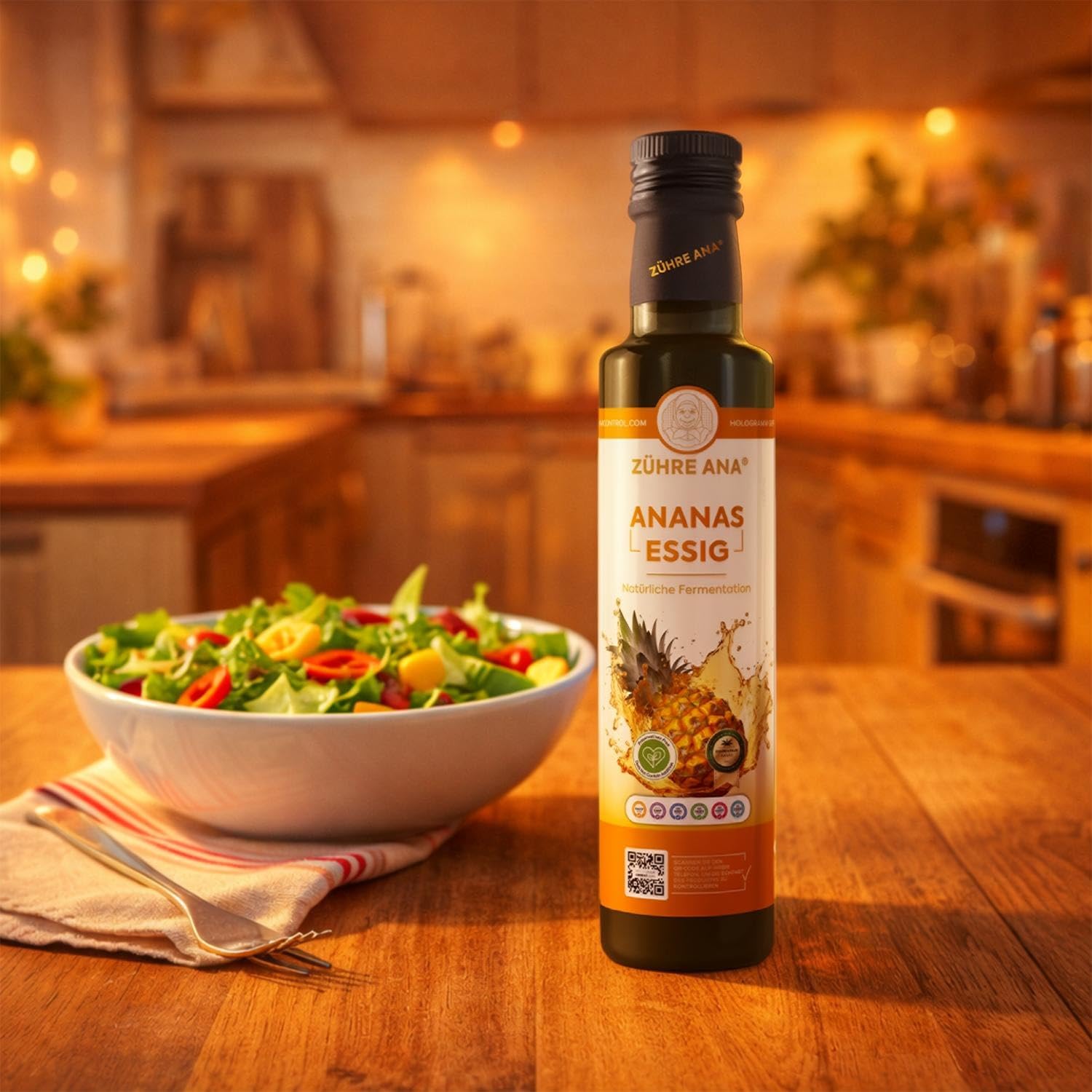 Zühre Ana Vinaigre Ananas - Fermenté naturellement - Favorise la combustion des graisses et réduit l'appétit - Pour la perte de poids, Détoxification (1000 ml)