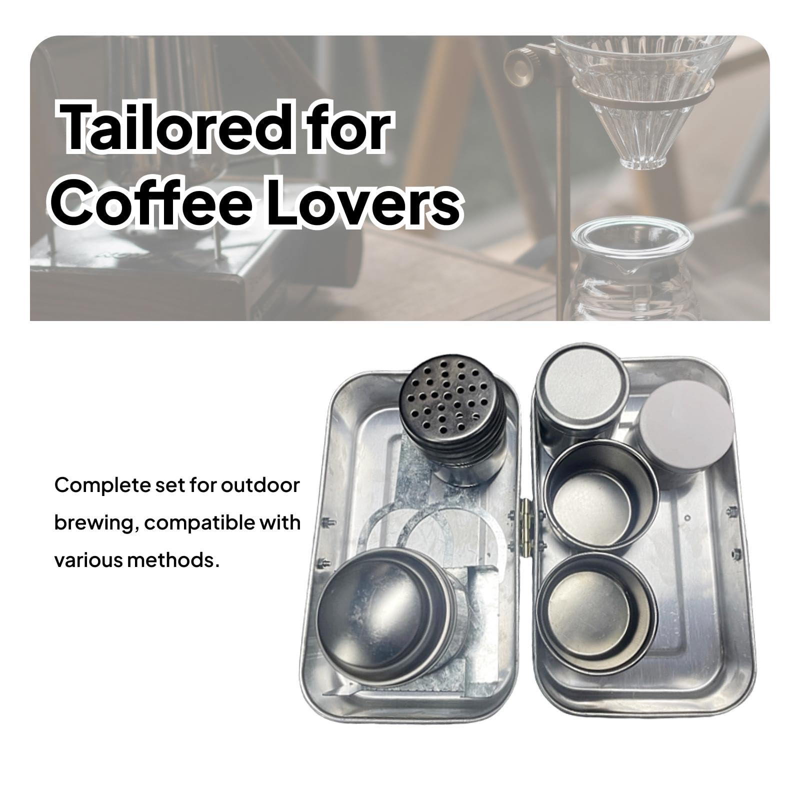 Bothyi Camping Coffee Maker Kit Portable Collectible Stainless Steel Compact for Outdoor Hiking