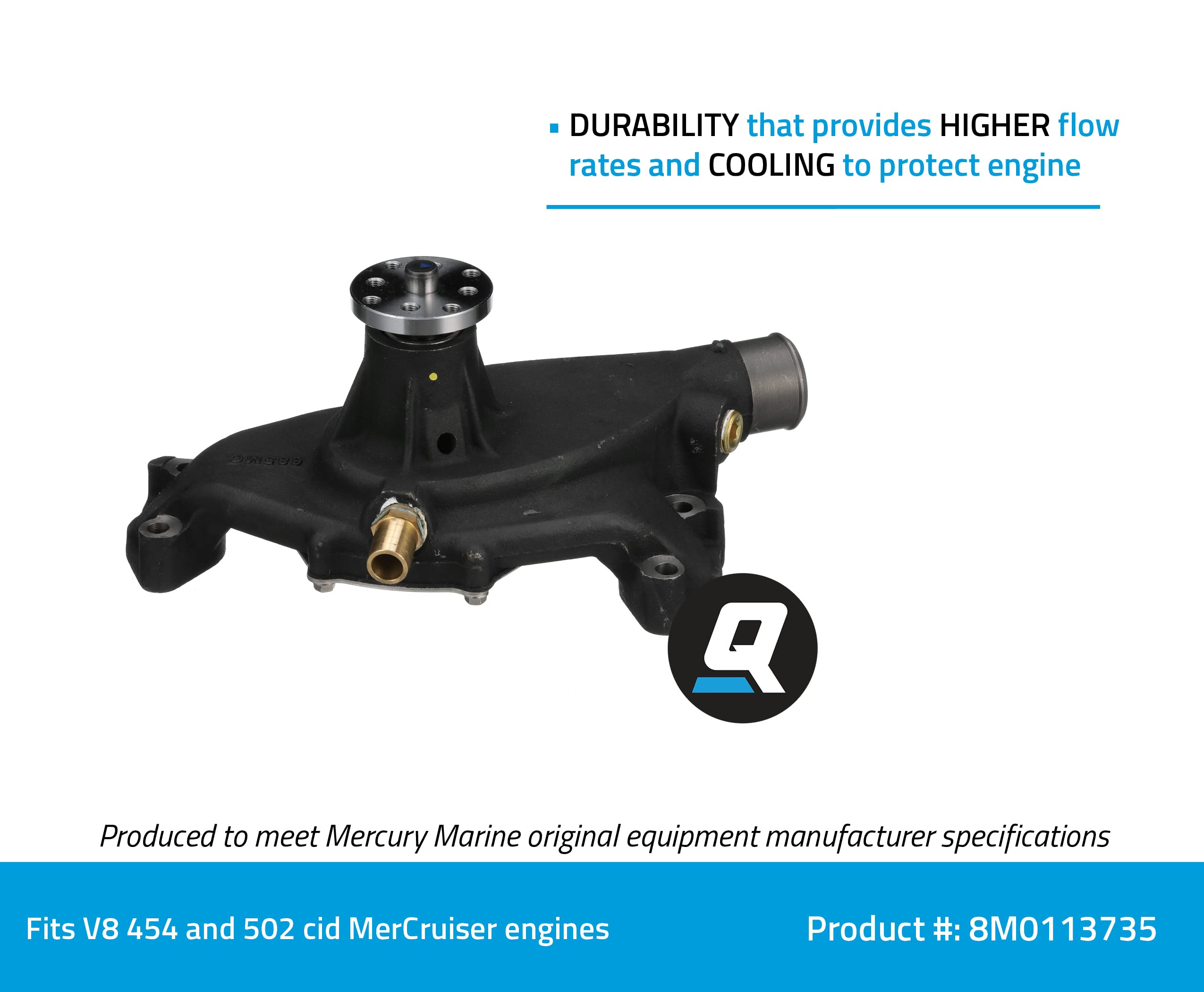 Amazon.com: Quicksilver 8M0113735 Water Pump for Mercury V-8  