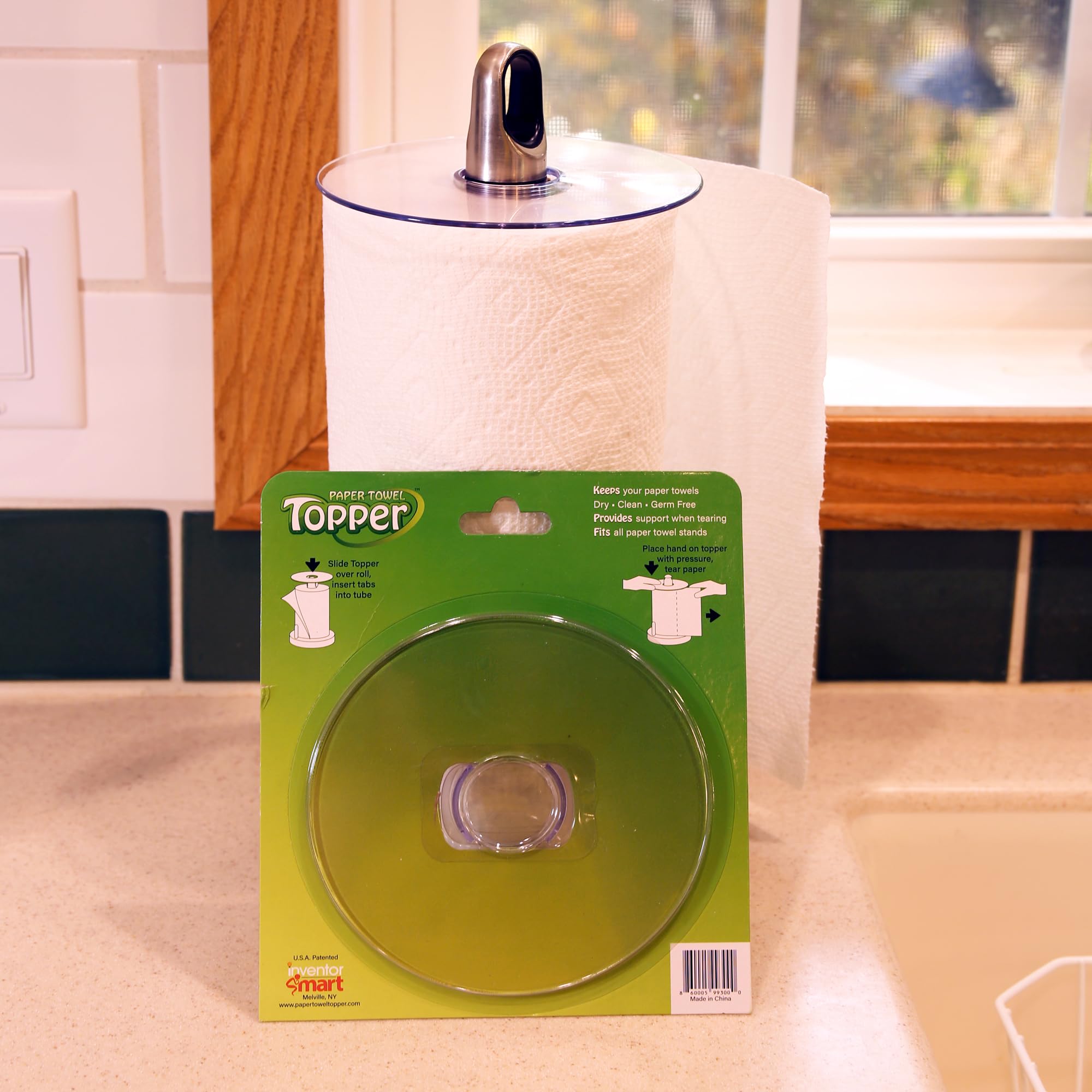 Toalla de papel - Mantiene la parte superior del rollo de toallas de papel limpia y seca - Soporte para toallas de papel soporte para encimera 7