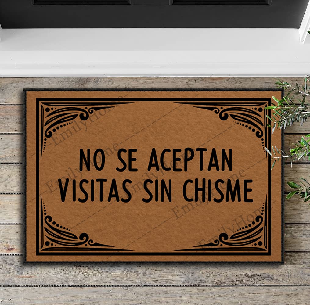 ZUYOENCO Doormat, ISSA Whole Lotta Plants in This muhfucka, Funny Welcome Mat, 23.6X15.7 Inch, Green: No Se Aceptan Visitas Sin Chisme