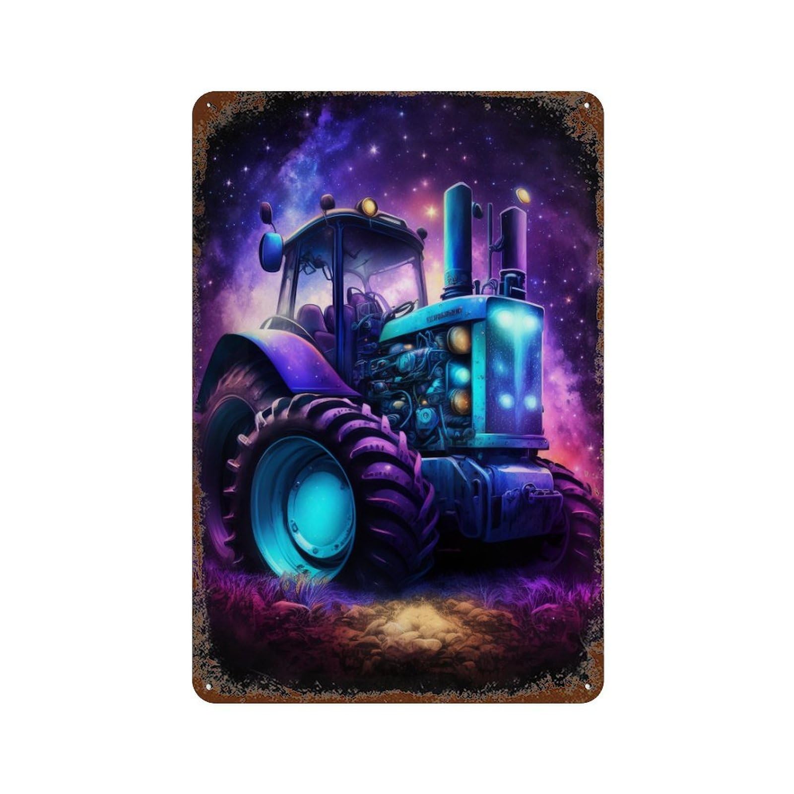 Galactic Tractor Adventure-5 Retro Metal Sign 11.8"x7.9", Farmhouse Wall Decor for Garage, Pub Or Kitchen