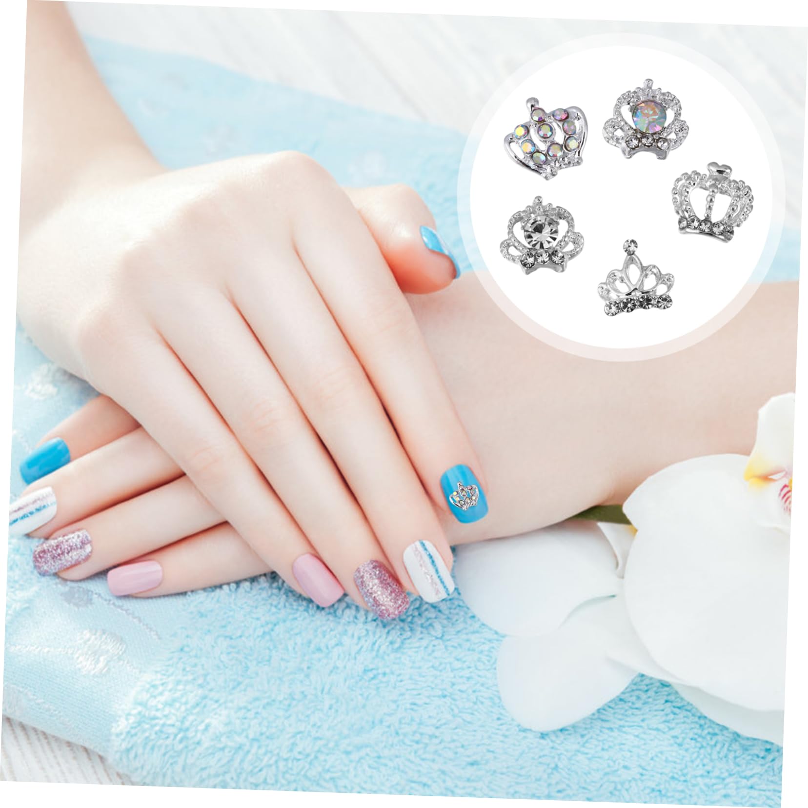 2 Set Decorazioni Unghie Con Charms Metallo Corone Per Nail Art Per Dazzling Design E Regali Creativi Per Donne E Ragazze 50 Pezzi*2