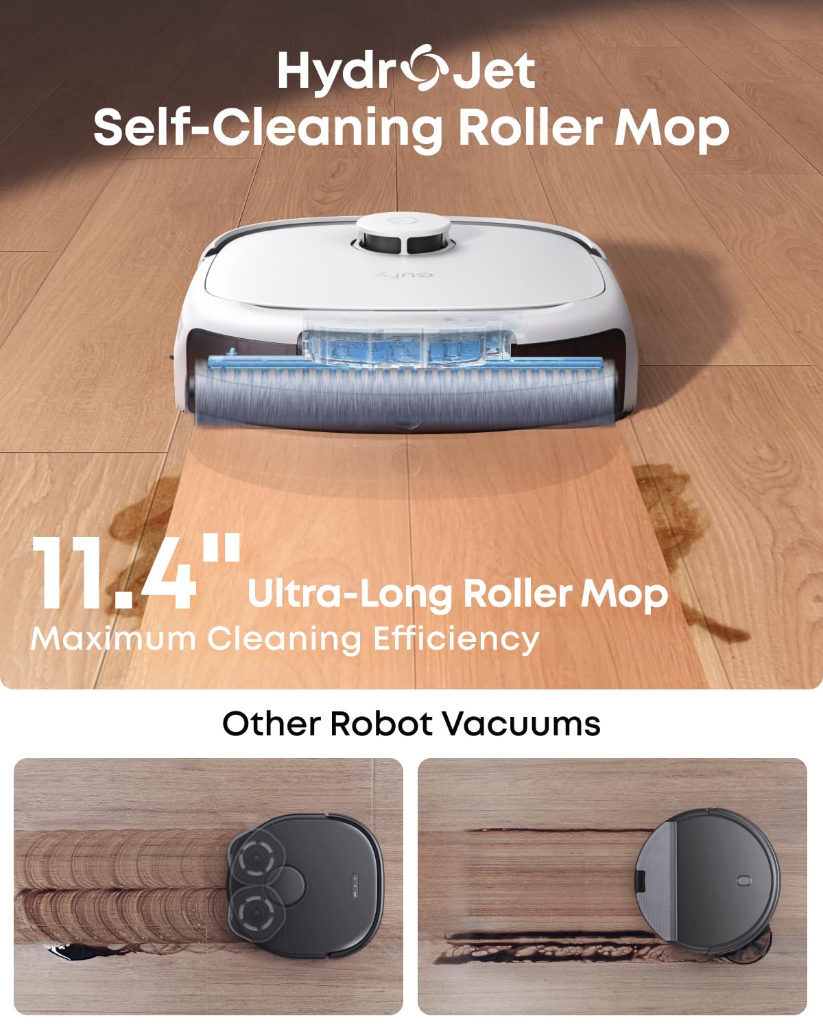 eufy E25 Robot Vacuum and Mop Combo, 20,000 Pa, HydroJet Roller Mop view 2