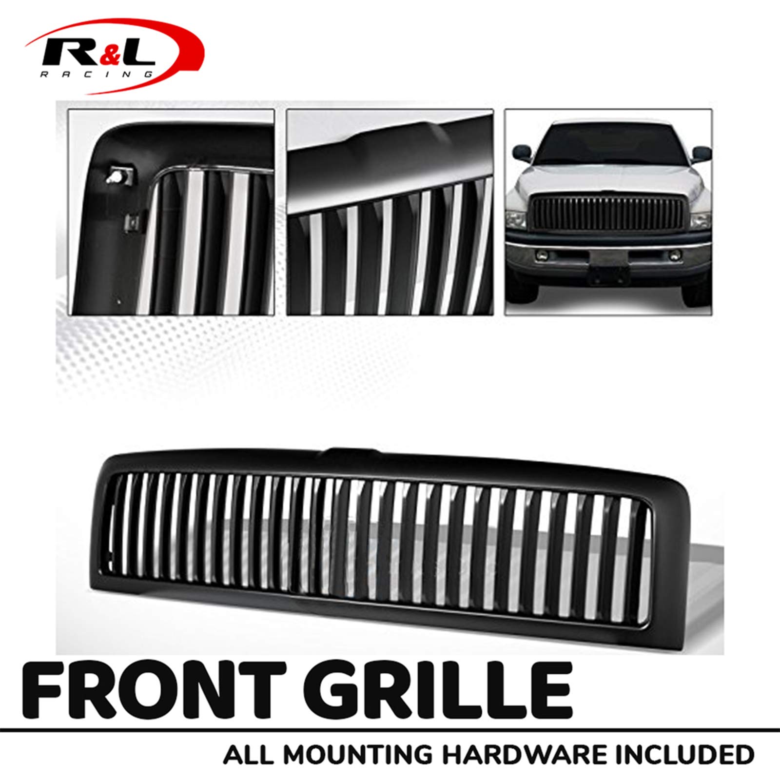 Buy R&L Racing Matte Black Finished Front Grill Billet Vertical Style
