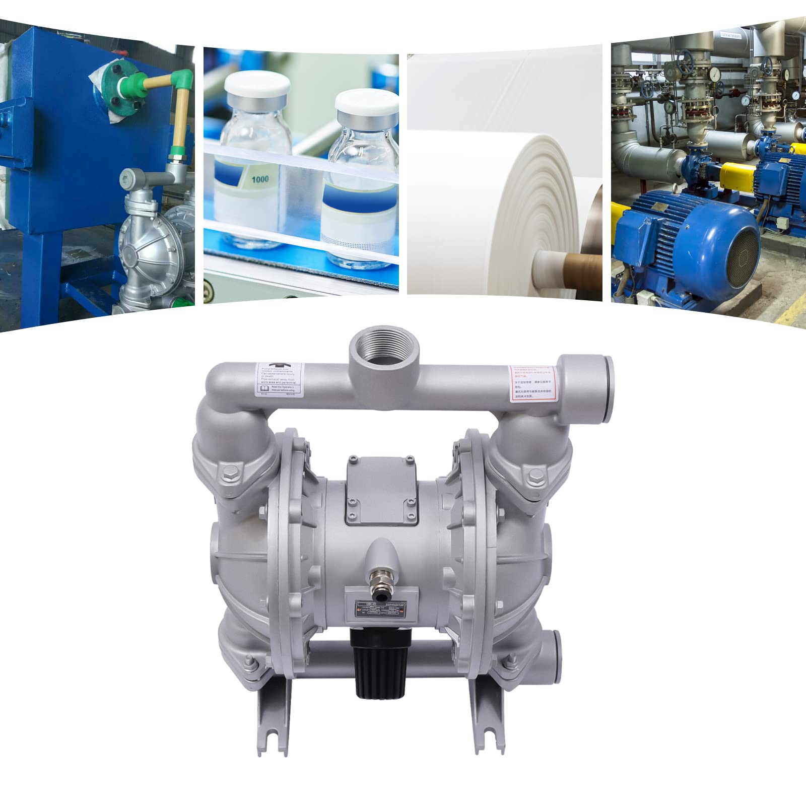 QBK-40L Pneumatico Doppia Membrana Pompa Aria Funzionamento 140L/min 0.69MPa Alluminio Resistente agli Chimici Per Acqua Olio Industria