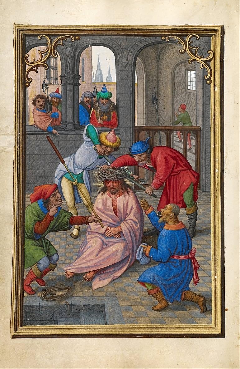 Cuadro en lienzo de Simon Bening, la coronación de espinas para dormitorio, 60x90cm 5