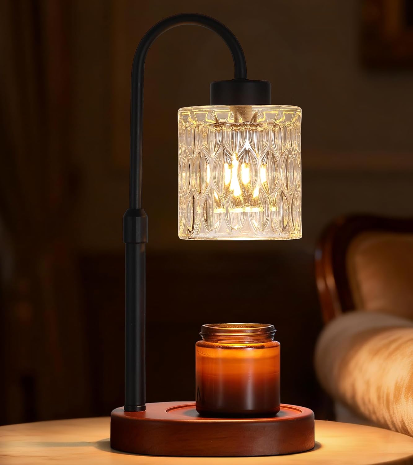 Lámpara Calentadora de Velas MEIXISUE Negra con Dimer y Temporizador