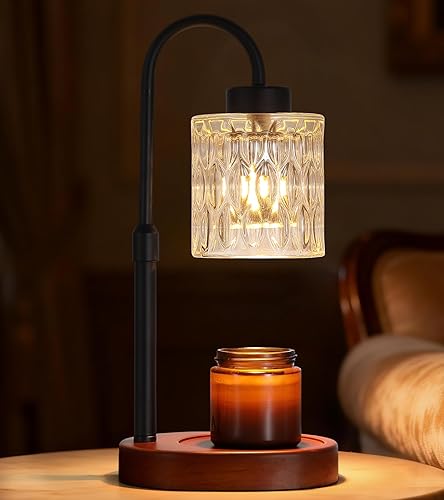 Miniatura 18 de Lámpara calentadora de velas con temporizador y regulador, regalos de luz dorada eléctrica para mujeres, lámpara calentadora de cera derretida con 2