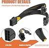2 pieces PCIe 8 pin to dual 8 pin (6+2) power adapter for GPUs PCI-e power supply extension cable 8.66 inch (22 cm)