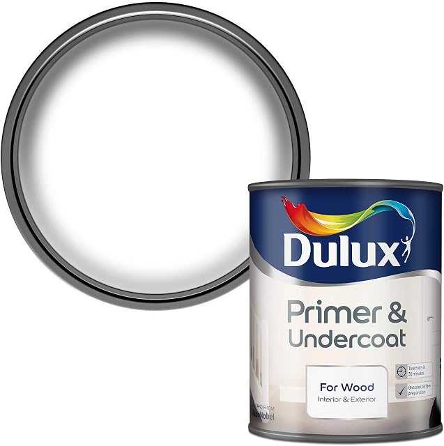 Dulux Primer & Undercoat Paint For Wood - 750Ml , White
