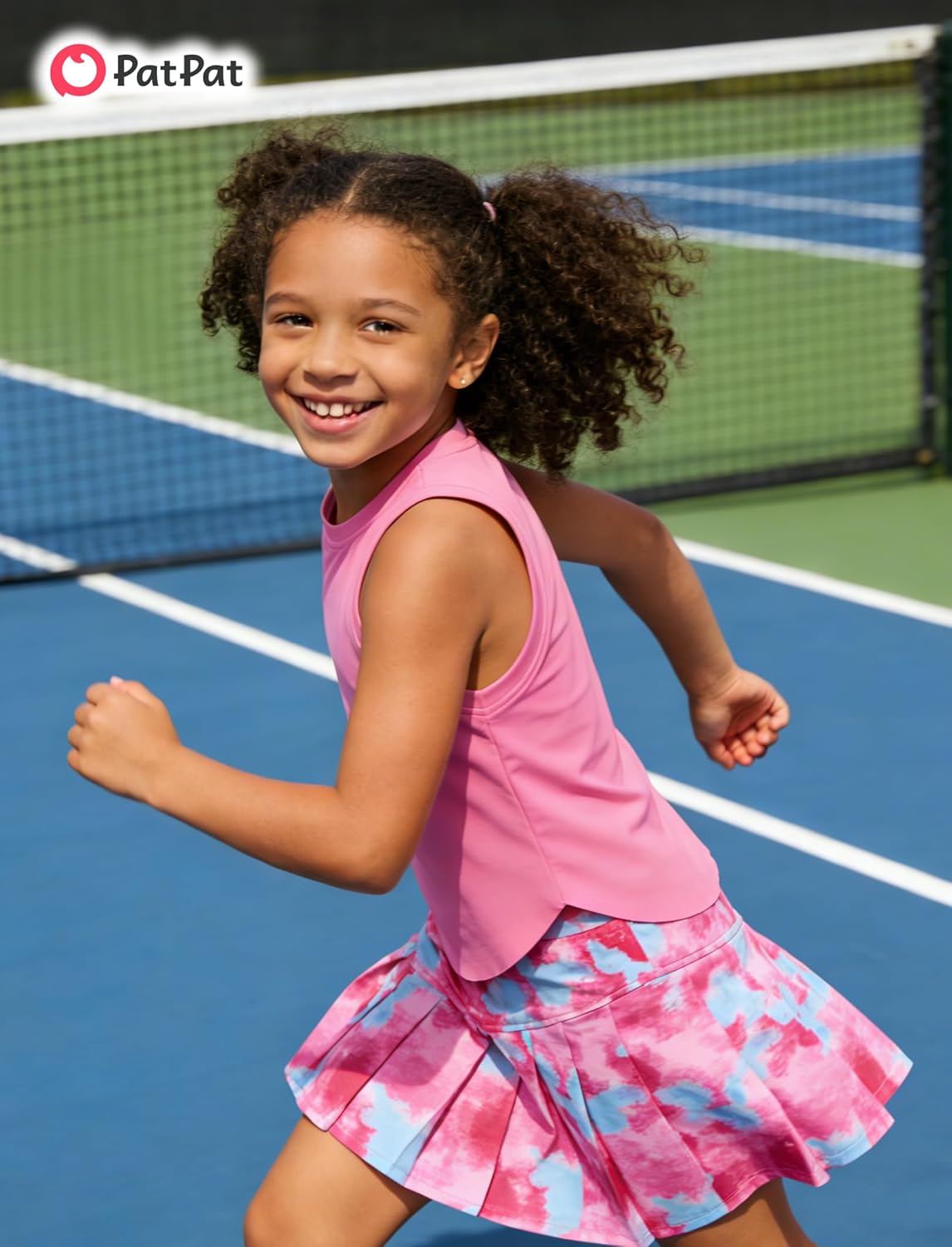 PATPAT Girls Tennis Skirt Sets Moisture Wicking Tank Tops and Pleated Skirts 2 Piece Outfits Activewear Sets 5-12 Years - Image 4