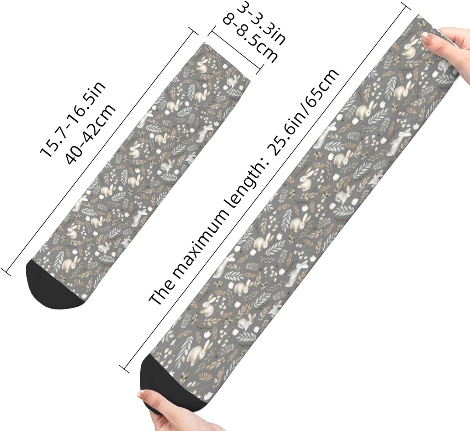 ASYG Cute Bunny Socks Men's Xmas Easter Novelty Funny Crew Length Casual Dress Socks Women's Animals Socks, Adults - Image 5