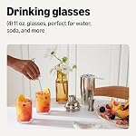 Amazon Basics Drinking Glasses, Dishwasher-Safe, 325.1 mL, 4-Piece Set