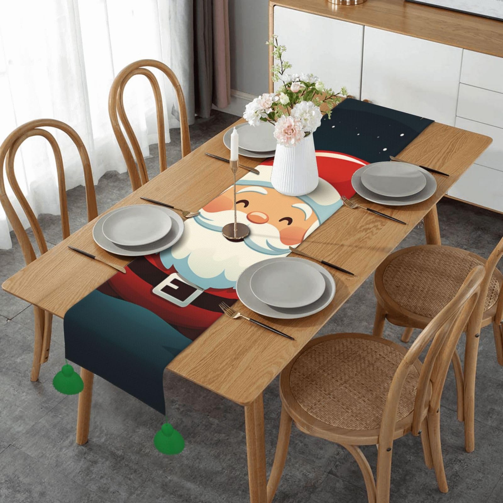 Chemin de table en lin chaleureux pour des moments partagés inoubliables en famille