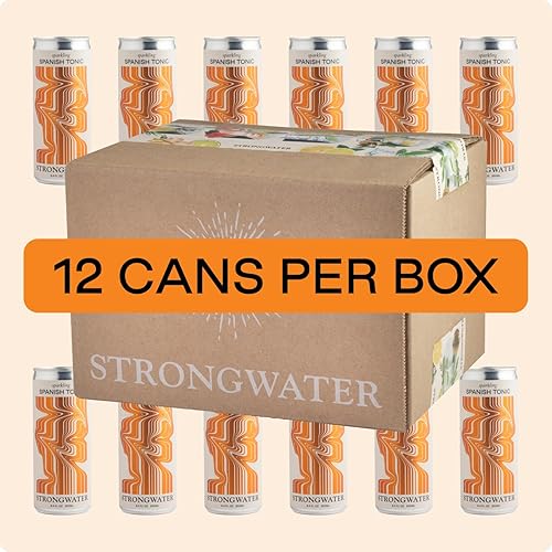 Miniatura 5 de Strongwater Agua tónica española espumosa (paquete de 12 latas)  Mezclador de cóctel artesanal de primera calidad  Agua de flor de naranja con agua