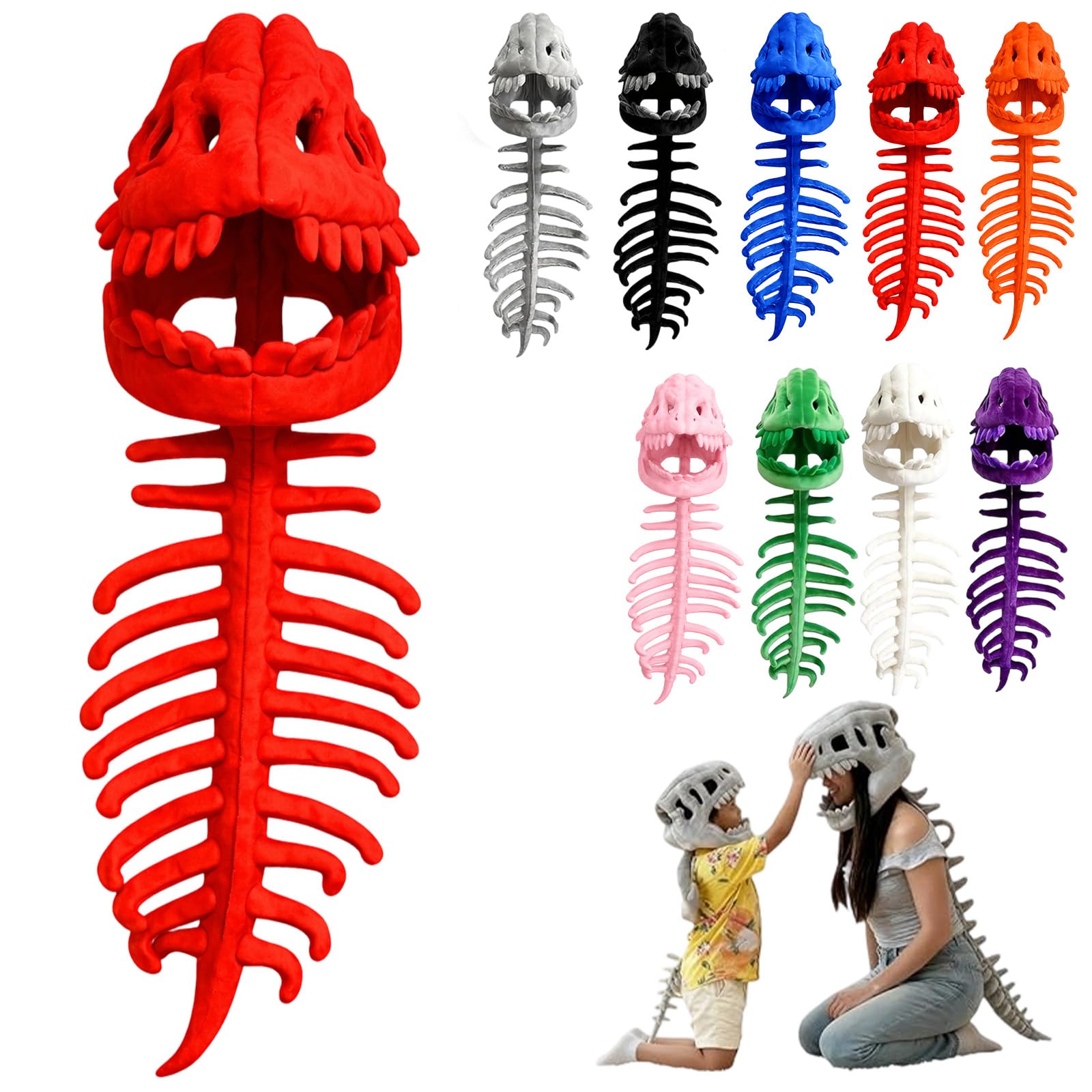 2026 New Dinosaur Skeleton Costume, 3D Spinosaurus Skull Mask & Plush Spine for Dress-Up Play — view 9