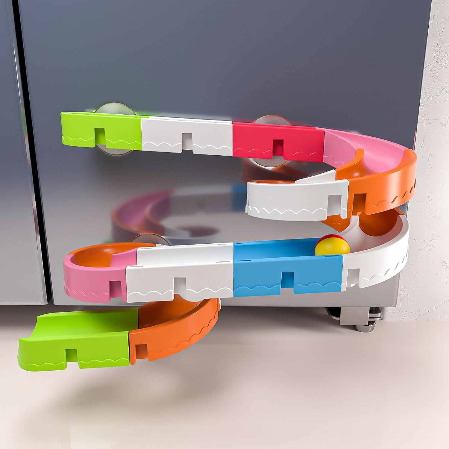 Bath Toys for Kids Ages 3-5, Bathtub Shower Toys DIY Water Slides Tracks Toddler Bath Toys with Ball, Wall Track Building Set, Fun DIY Kit Bathtub Time Birthday Gift 1 2 3 4 5 Boys Girls