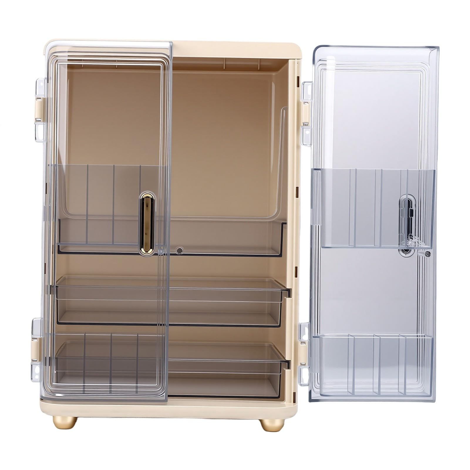Organizer do Pielęgnacji Skóry Elegancki 3-poziomowy Pojemnik na Kosmetyki do Toaletki łazienkowej Przejrzysty Design 15,4 Cala