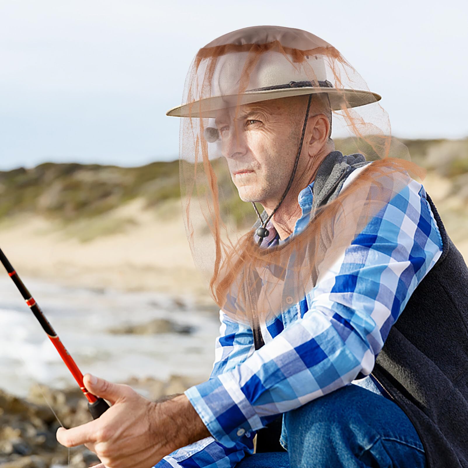 2 Cappelli Antizanzare Con Retina - Protezione Leggera Per Escursionismo, Pesca E Campeggio