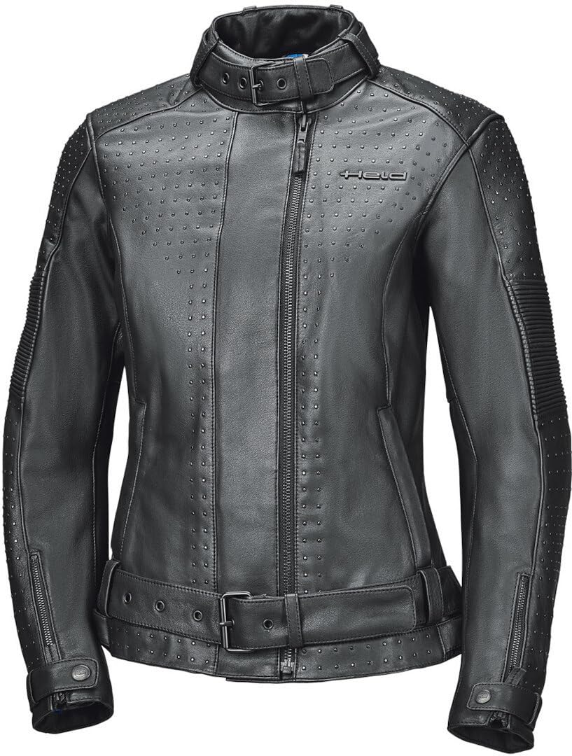 Held Roxane Damen Motorrad Lederjacke, schwarz, 44 | Leder