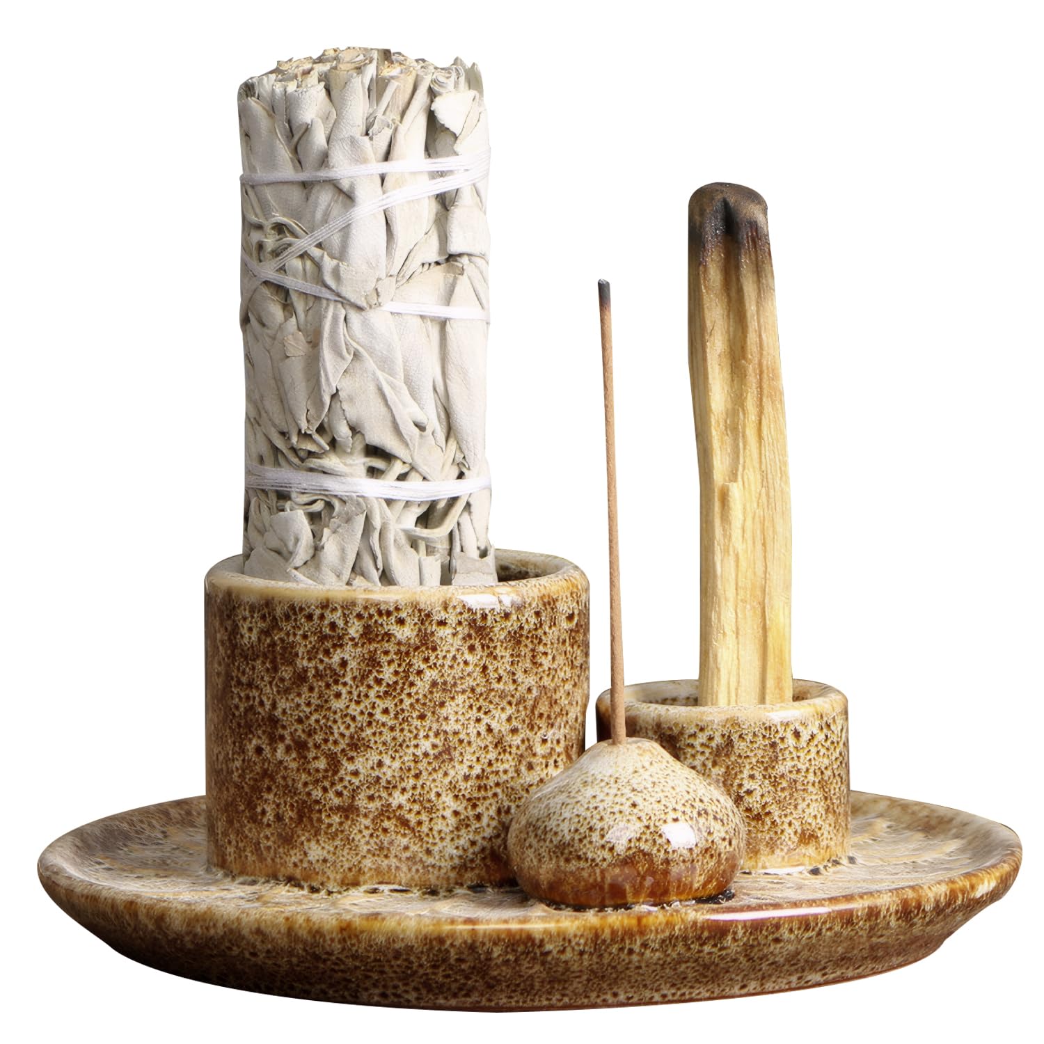 Supporto per bastoncini di incenso, 4 in 1, in ceramica, per ogni
