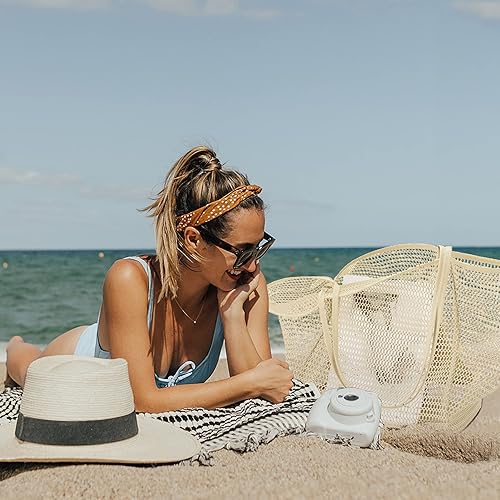 Miniatura 2 de KALIDI Bolsa de malla de playa, bolso de mano casual Hobo para mujer, plegable MAX 23L, bolso de hombro para vacaciones de picnic en la playa