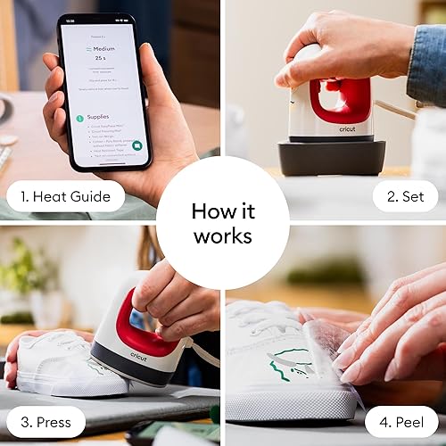 Miniatura 6 de Cricut EasyPress Mini Prensa de Calor - Para Presionar Objetos Pequeños Como Zapatos, Animales de Peluche, Sombreros y Más - 3 Ajustes de Calor y