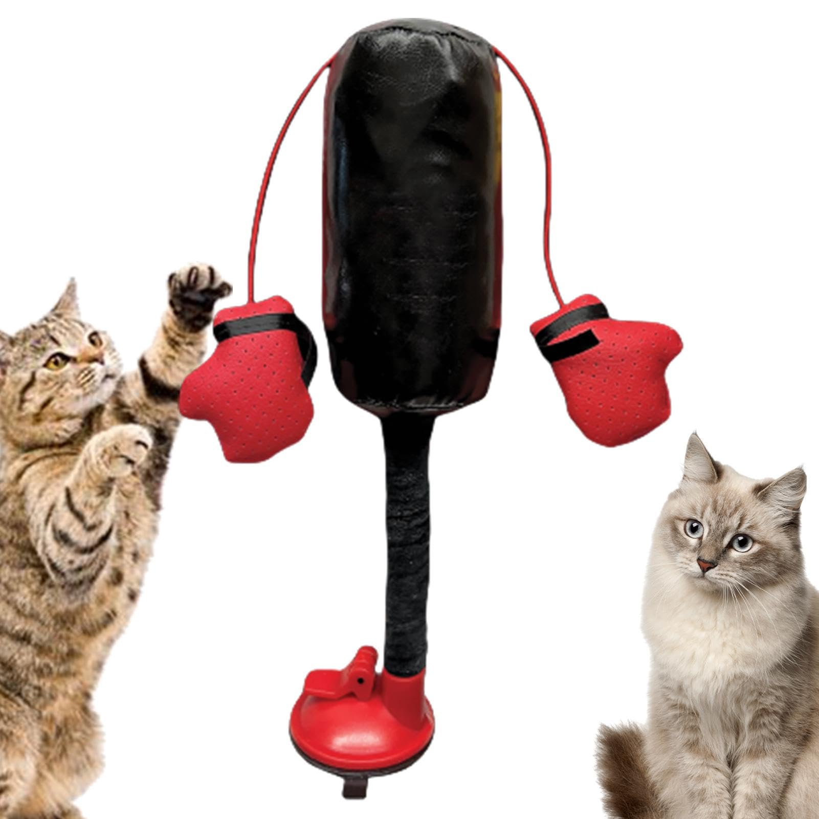 Juguete de saco de boxeo para gatos | Juguete interactivo boxeo para gatos | Juguetes de ejercicio para gatos con guantes boxeo | Juguete creativo gatos para hacer ejercicio y aliviar el aburrimiento