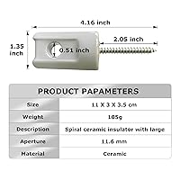 Vista 2 de Paquete de 25 aisladores eléctricos de porcelana para vallas, aisladores de cerámica de alta resistencia, aislador de tornillo de retardo