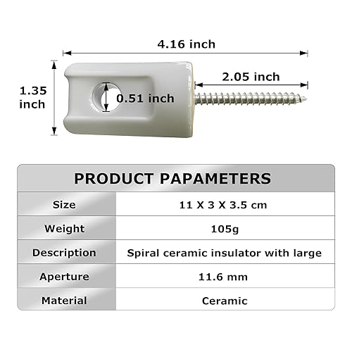 Miniatura 2 de Aislador eléctrico de porcelana para vallas paquete de 25