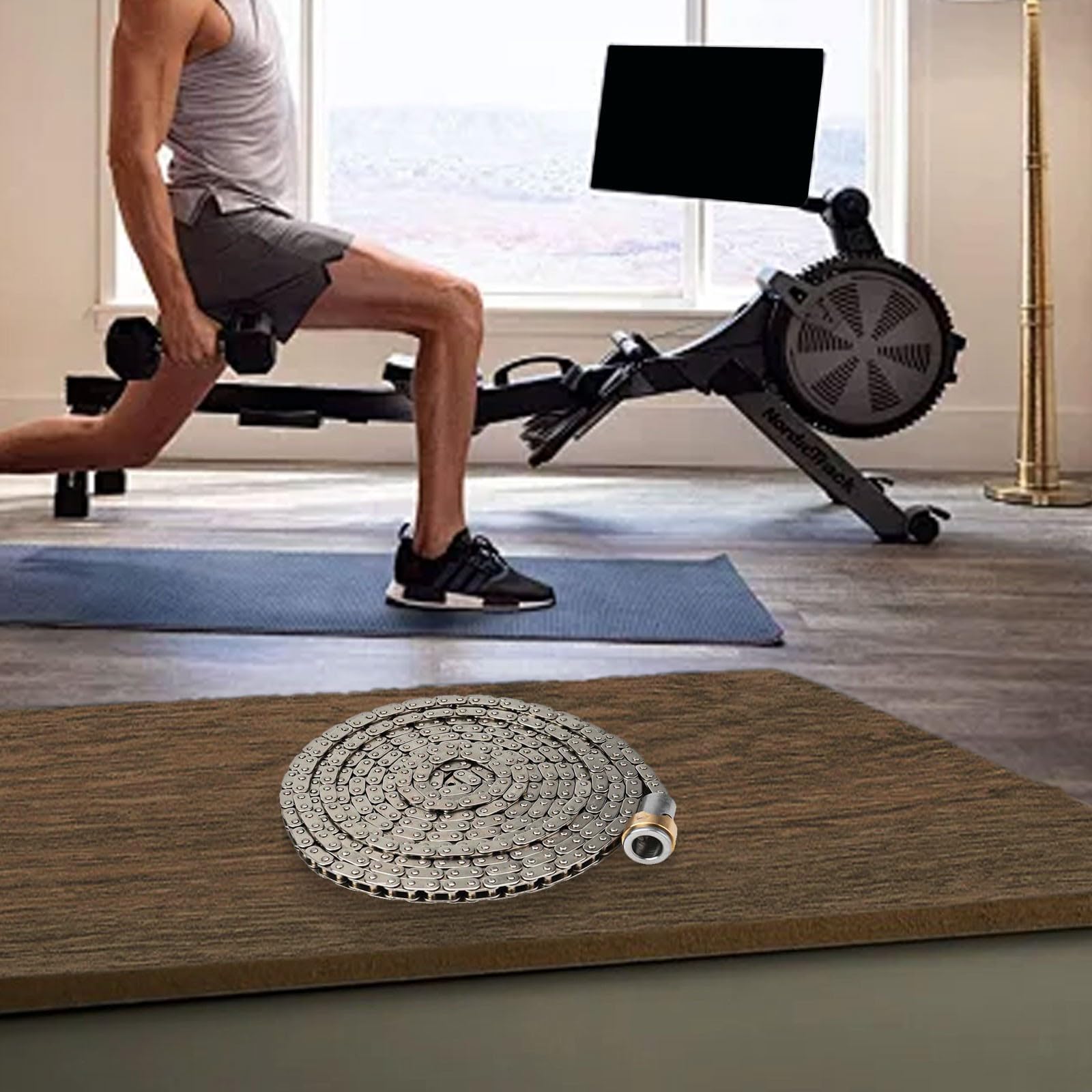 Chaîne de rechange pour rameur Concept 2 modèle C, D et E Chaîne en nickel silencieuse Expérience lisse Installation facile Ajustement parfait pour une fonctionnalité optimale