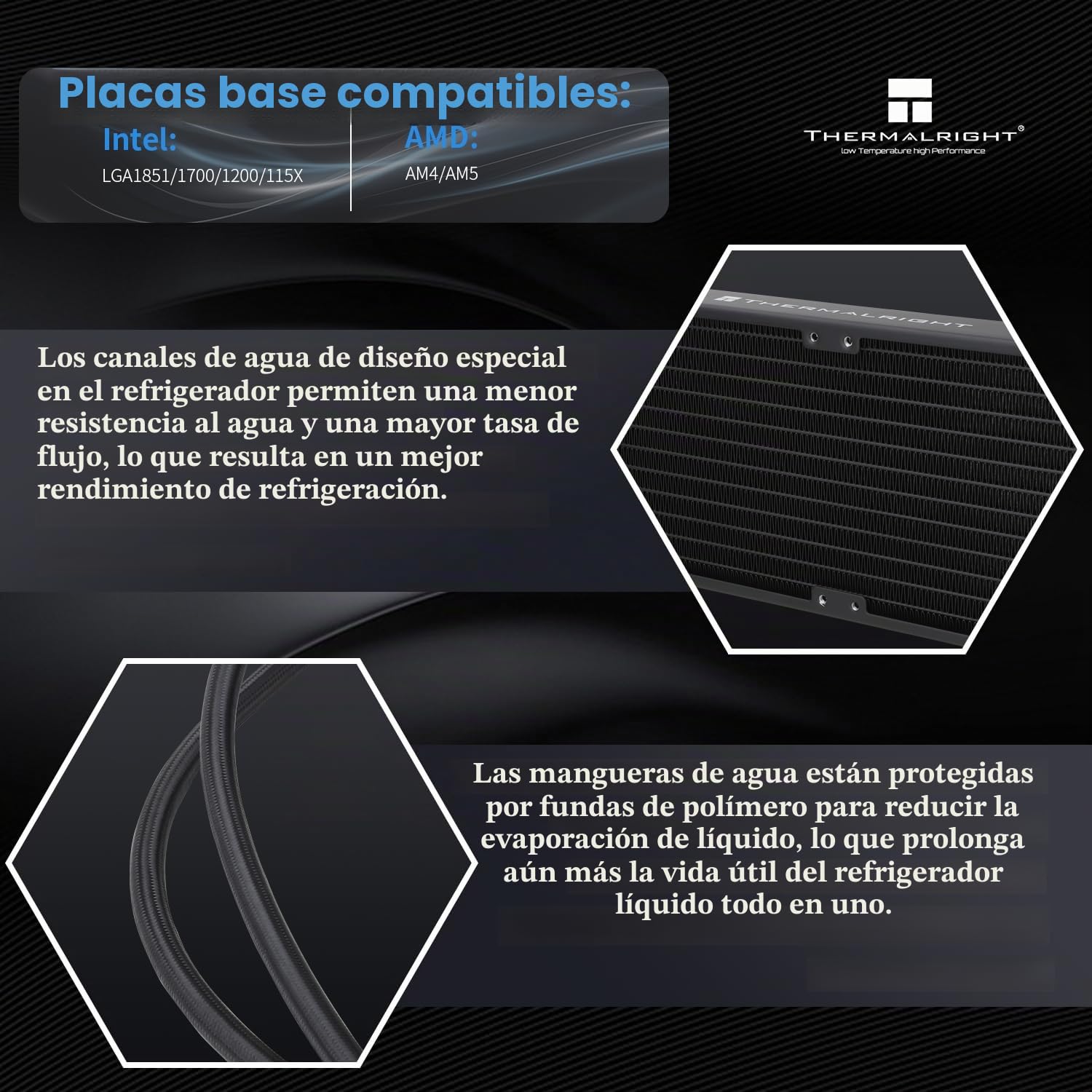 TR Frozen Prism 240 black Refrigerador de líquido de CPU con ventilador PWM de 120mm,Disipador de calor de enfriador de agua integrado para AMD/AM4/AM5,INTEL 1700/1150/1151/1200/2011