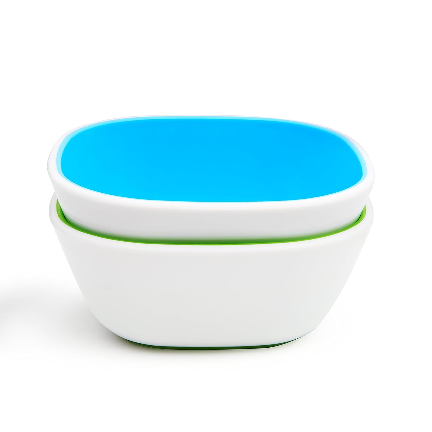 Munchkin Splash 4 Piece Toddler Divided Plate and Bowl Dining Set, Blue/Green : Baby