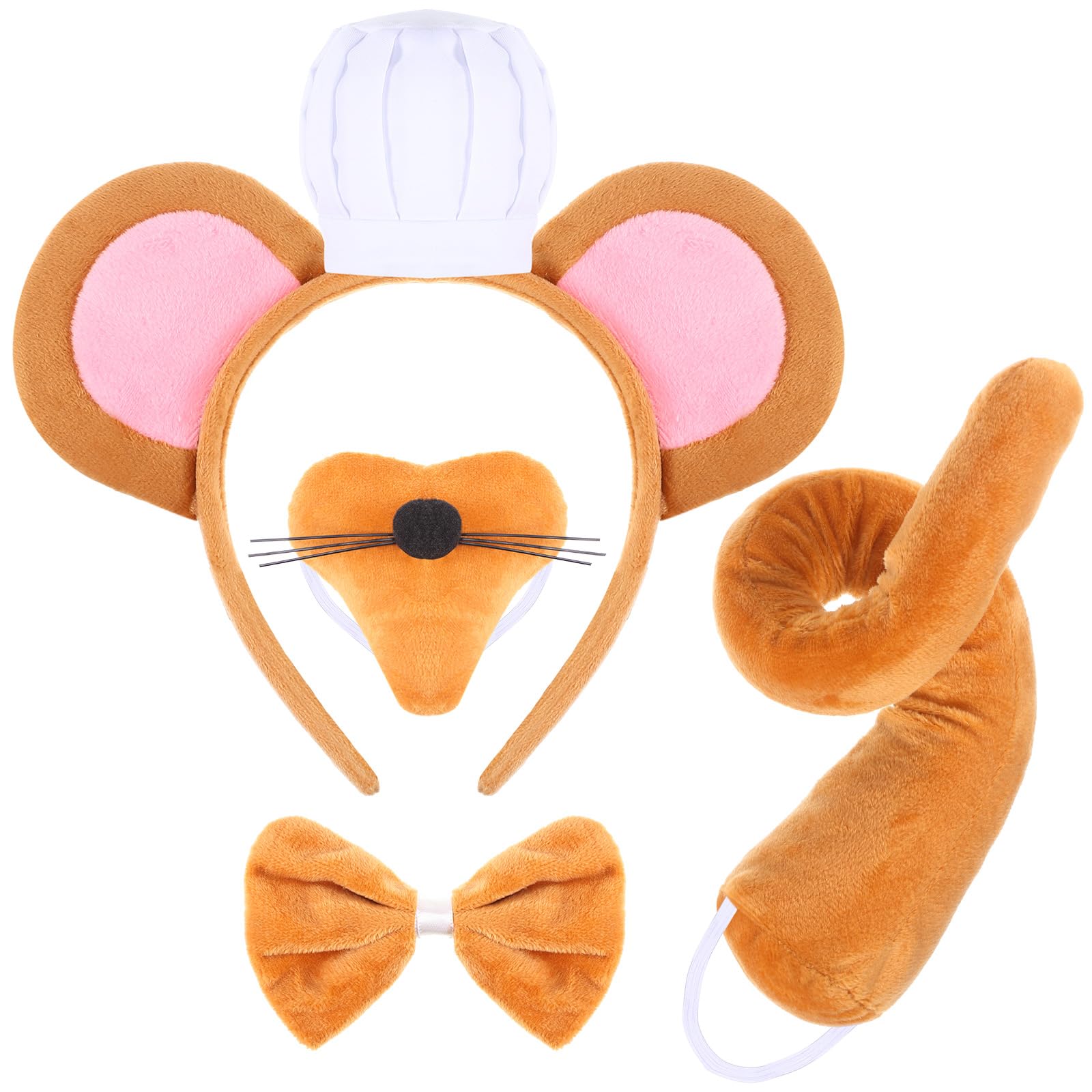 Déguisement de rat complet avec bandeau nez queue et toque de chef - 7