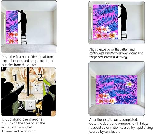 Miniatura 4 de YANFENQI Papel De Paredes - Papel tapiz decorativo de hojas blancas, despegar y pegar, decoración del hogar, apto para inquilinos (W) 48 pulgadas X