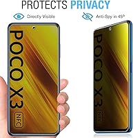 Vista 3 de Anbzsign - Protector de lente de cámara y [2 unidades] Protector de pantalla de cobertura completa de privacidad para Xiaomi Poco X3 / Poco X3