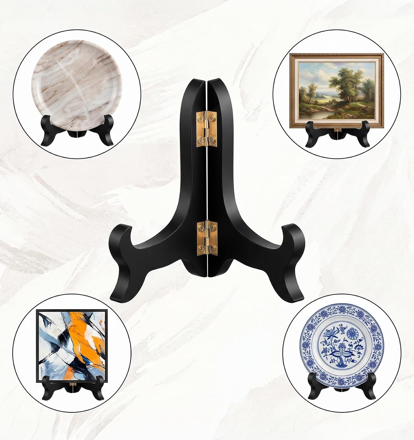 2Pcs Wooden Easel Plate Stand, 4 Inch Small Wood Plate Stand for Display image 4