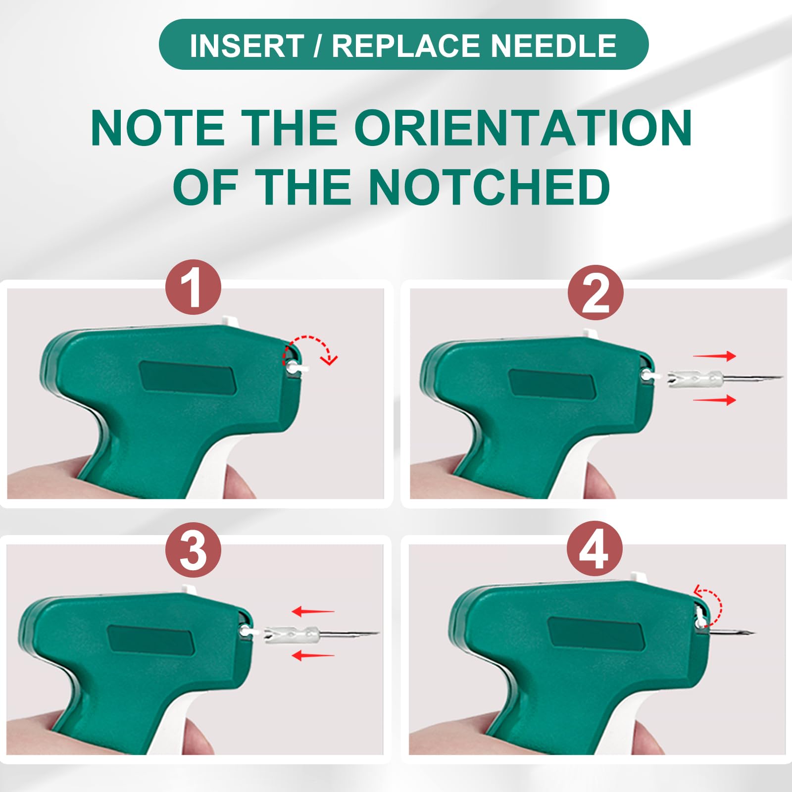 Mini pistolet à point pour vêtements avec 6 aiguilles de rechange et 5 000 attaches de 0,5 cm, fixation rapide de vêtements et étui rigide, mini pistolet à étiquettes fines pour couture, matelassage