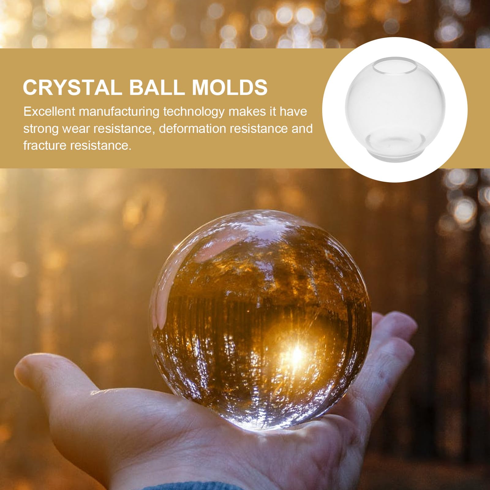 6 Stück Hochtransparente Silikonform Teiliges mit Kugeln Langlebige Wiederverwendbare DIY Kristallball Gießform für Handwerk Einfach zu Reinigen Widerstandsfähig gegen Verformung