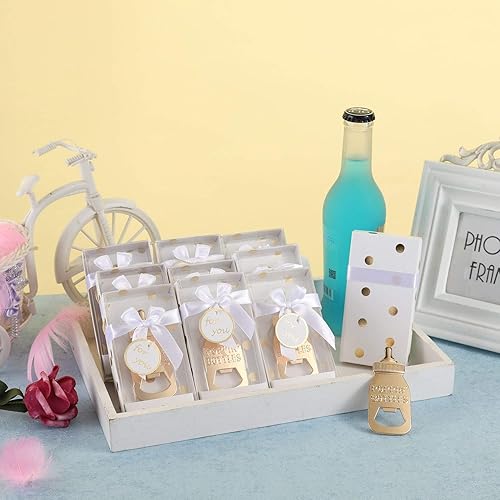 Miniatura 6 de Paquete de 48 abridores de botellas para baby shower, recuerdos de baby shower para invitados, bonitos abrebotellas con forma de poppin, recuerdos
