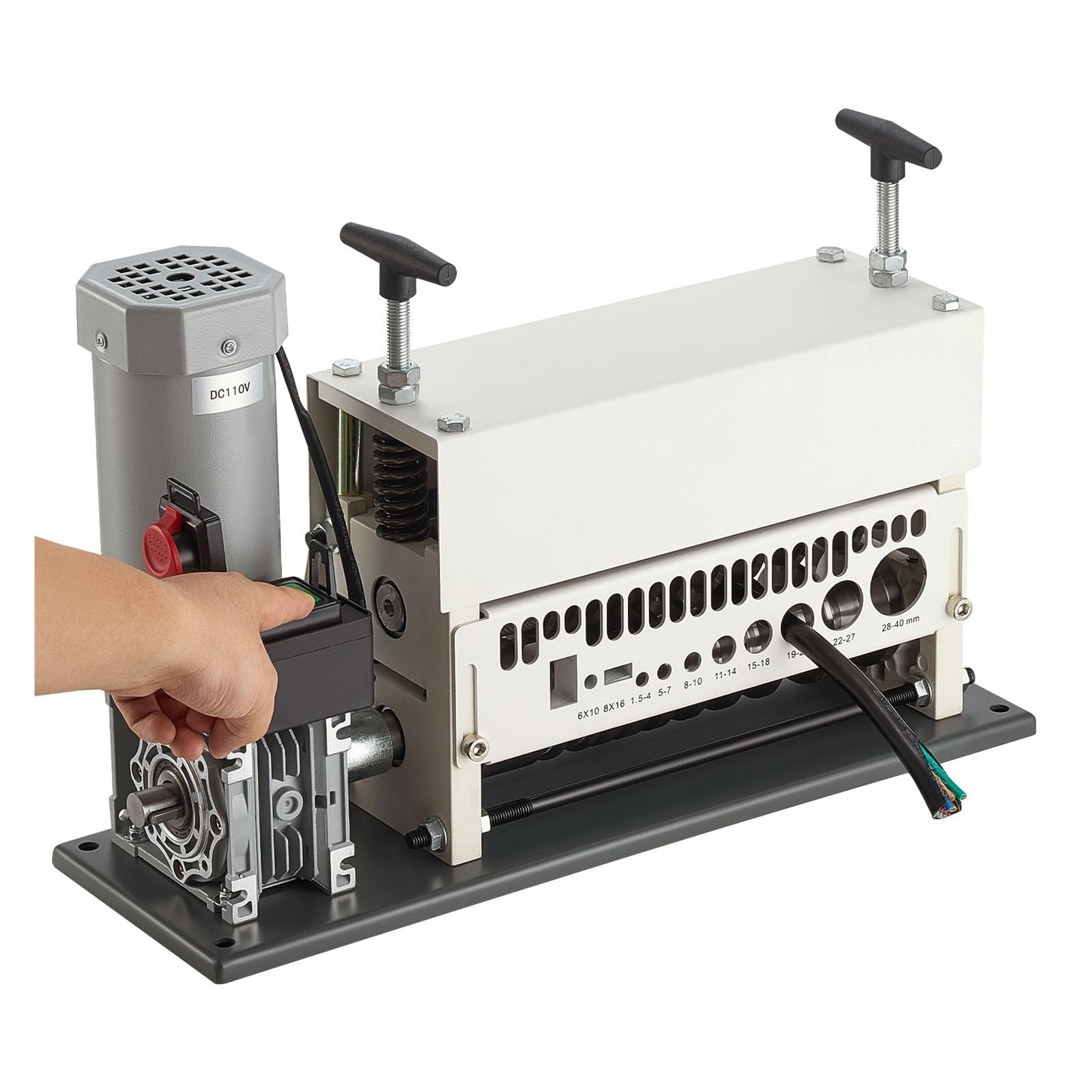 Joxlover One Color Wire Stripper, Electric Wire Stripper Machine 0.06-1.57 In 11 Channels Automatic Copper 370W With Stop Button